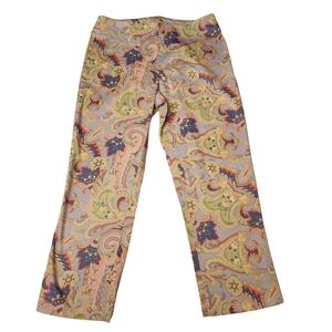 Ralph Lauren Light Blue Paisley Cropped Pants Sz 6P